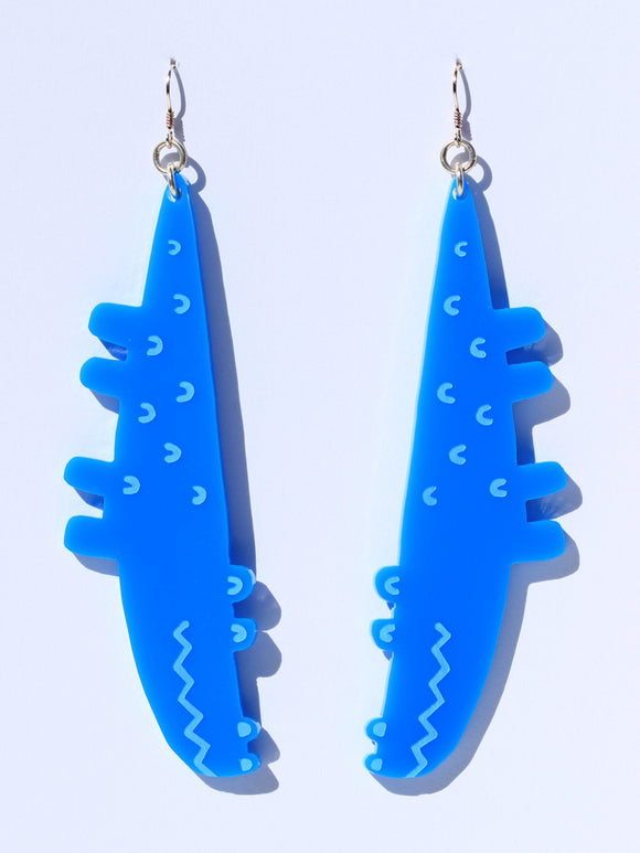 Croc earrings-mega-sky blue