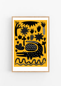 Art Print - Yellow Croc in the Bush