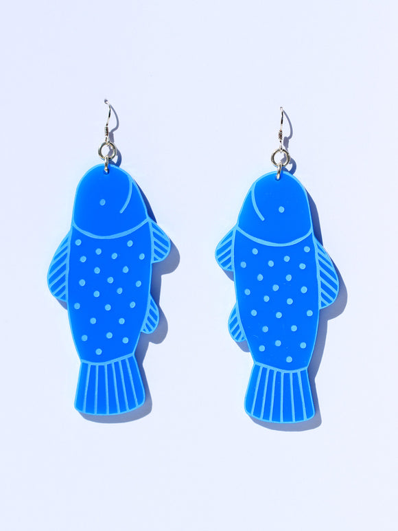 Earrings-fish-mini-sky blue