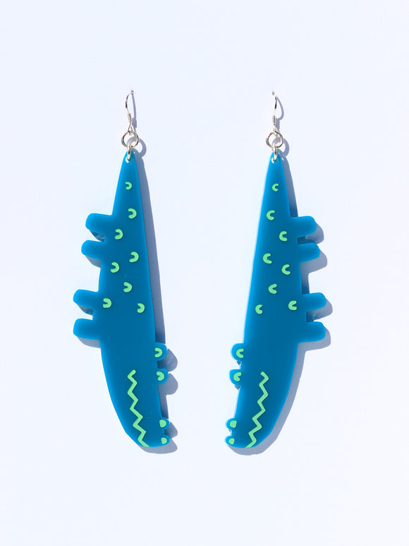 Croc earrings-mini-green