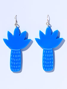 Earrings-cycads-light blue