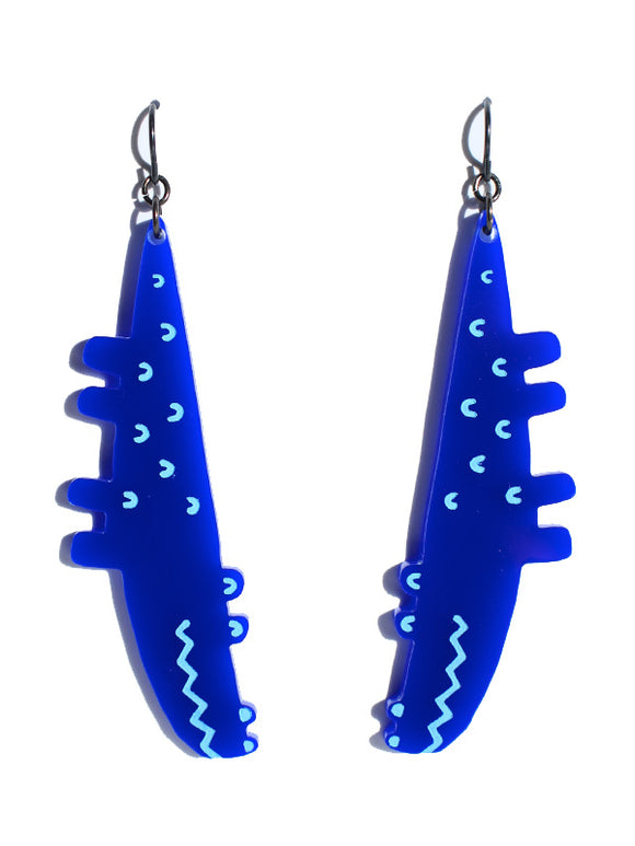 Croc earrings-mini-classic blue