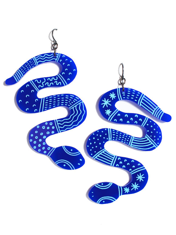 Python earrings-maxi-classic blue