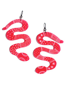 Python earrings-maxi-hot pink