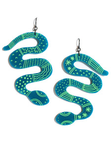 Python earrings-maxi-teal