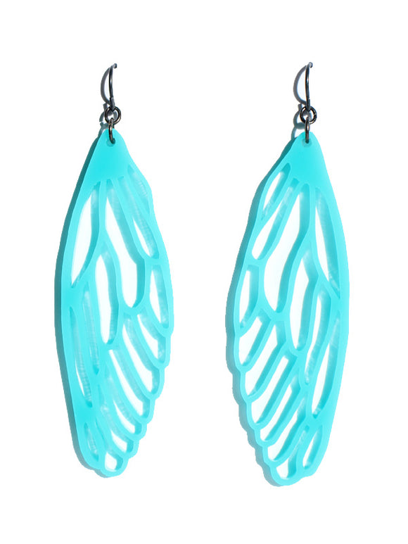 Wings earrings-cutwork-turquoise